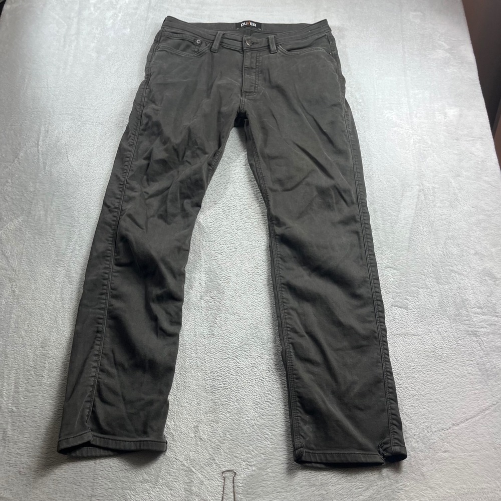 DU/ER Performance Denim Straight Fit Charcoal Grey Pants Mens 34x32 - Picture 1 of 14